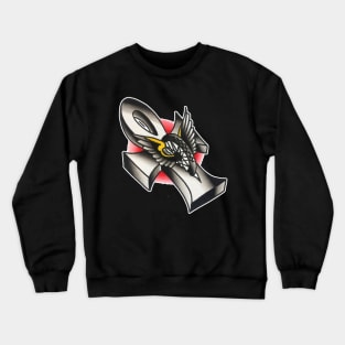 Ankh with Winged Wheel Tattoo Design Crewneck Sweatshirt